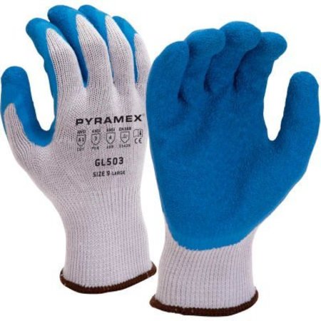 PYRAMEX Crinkle Latex Knit Liner Gloves, Size S - Pkg Qty 12 GL503S